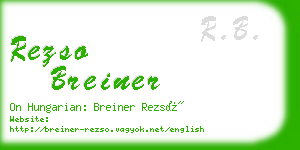 rezso breiner business card
